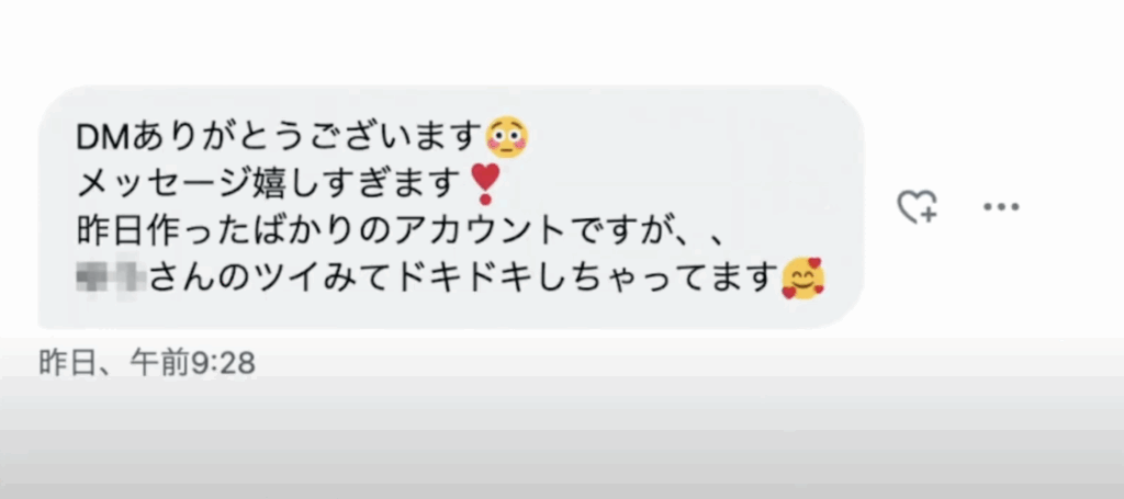 DMを丁寧に書いてくる